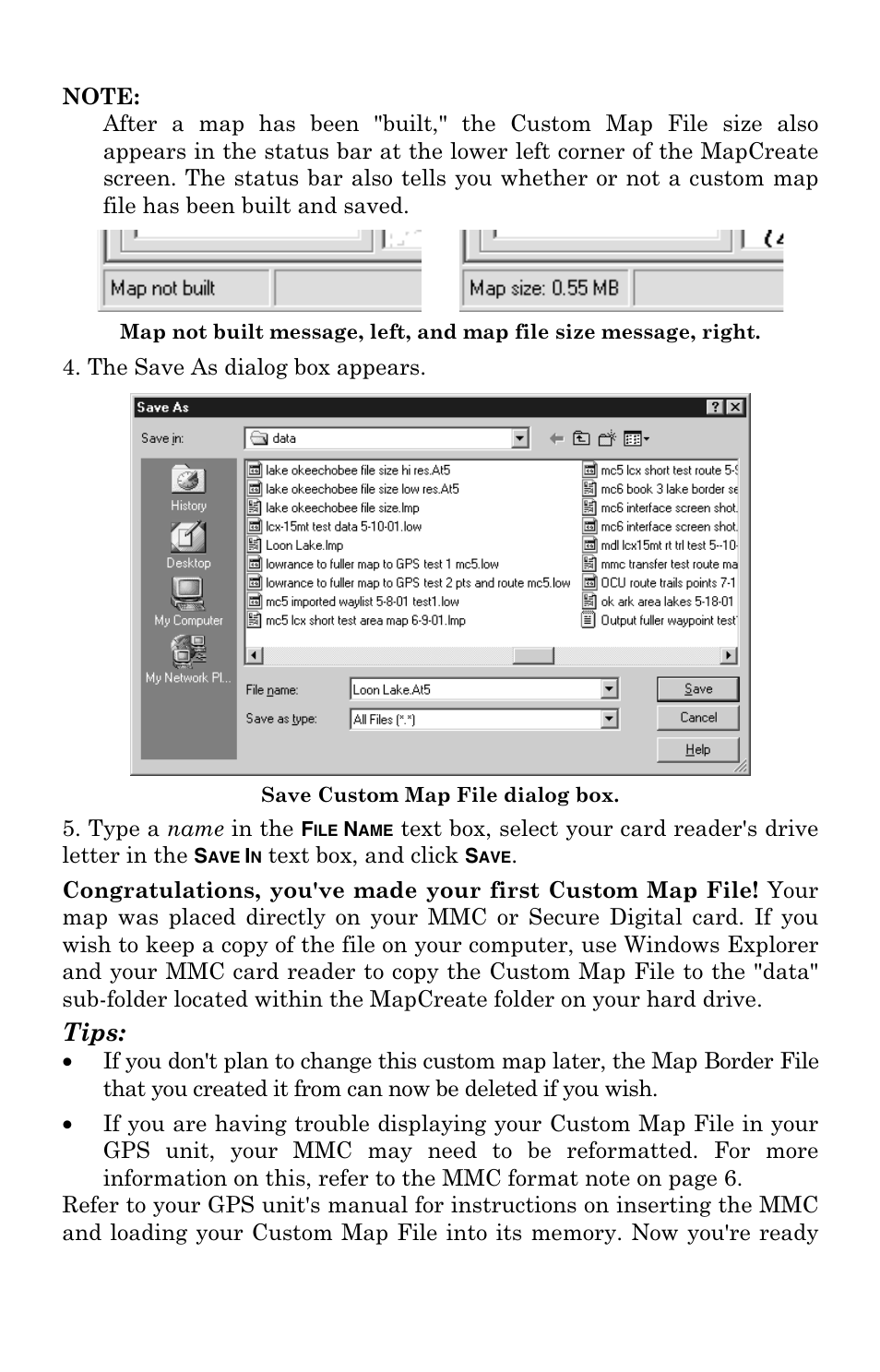 Tips | Lowrance electronic MapCreate 6 User Manual | Page 46 / 80