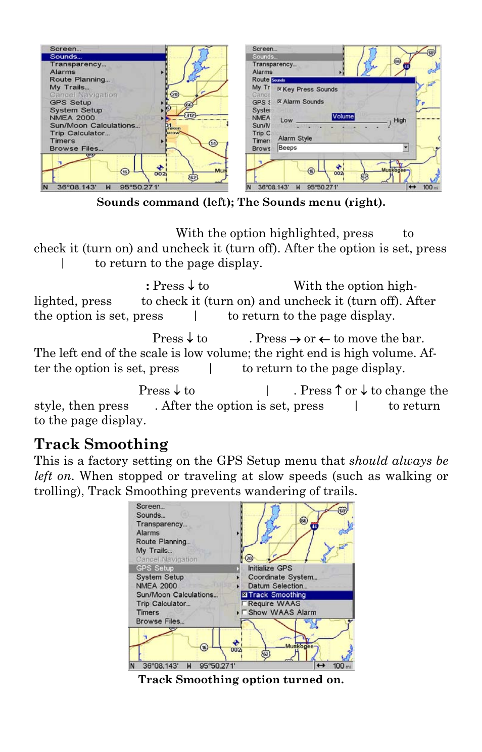 Track smoothing | Lowrance electronic GlobalMap Baja 840C User Manual | Page 108 / 164