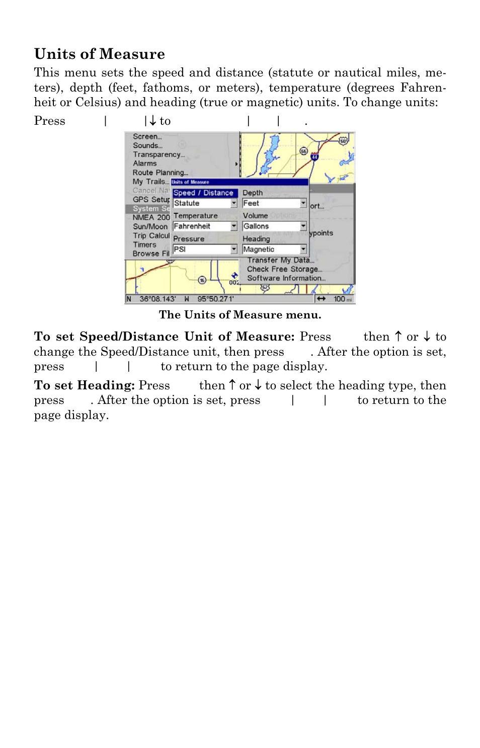 Units of measure | Lowrance electronic GlobalMap Baja 840C User Manual | Page 112 / 164