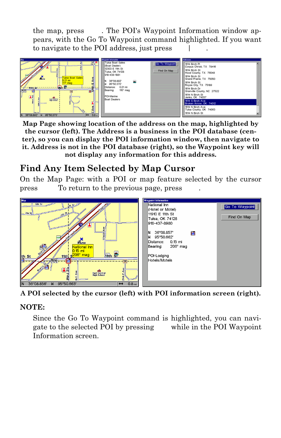 Find any item selected by map cursor | Lowrance electronic GlobalMap Baja 840C User Manual | Page 116 / 164