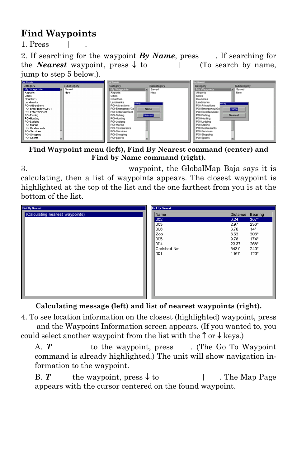 Find waypoints | Lowrance electronic GlobalMap Baja 840C User Manual | Page 124 / 164