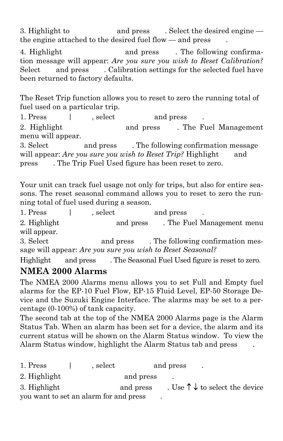 Nmea 2000 alarms | Lowrance electronic GlobalMap Baja 840C User Manual | Page 133 / 164