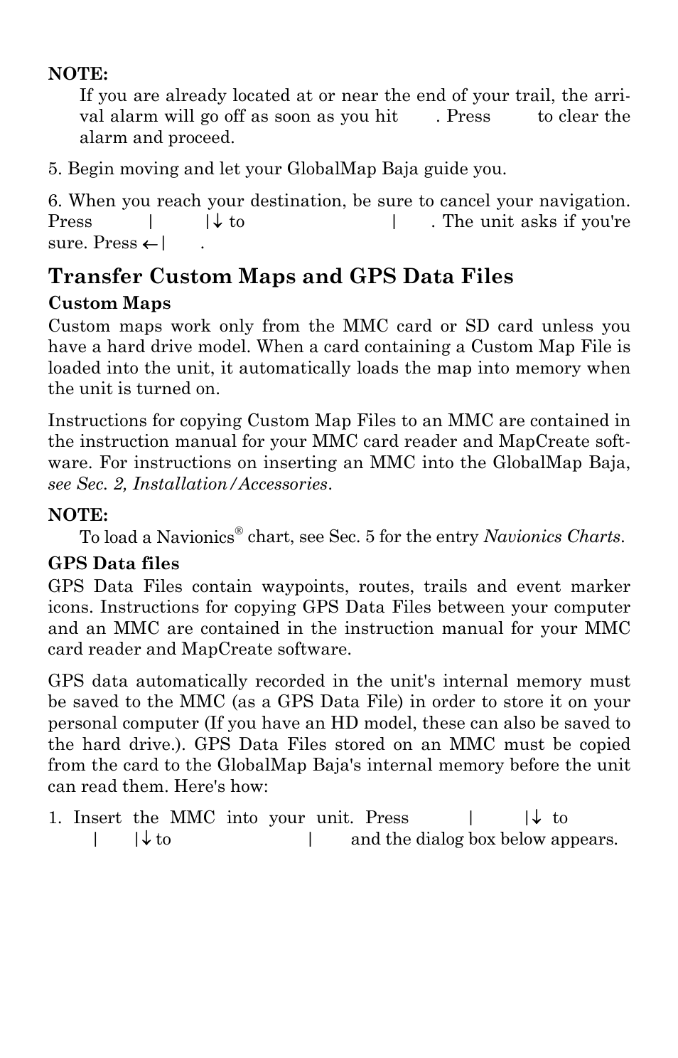 Transfer custom maps and gps data files | Lowrance electronic GlobalMap Baja 840C User Manual | Page 60 / 164