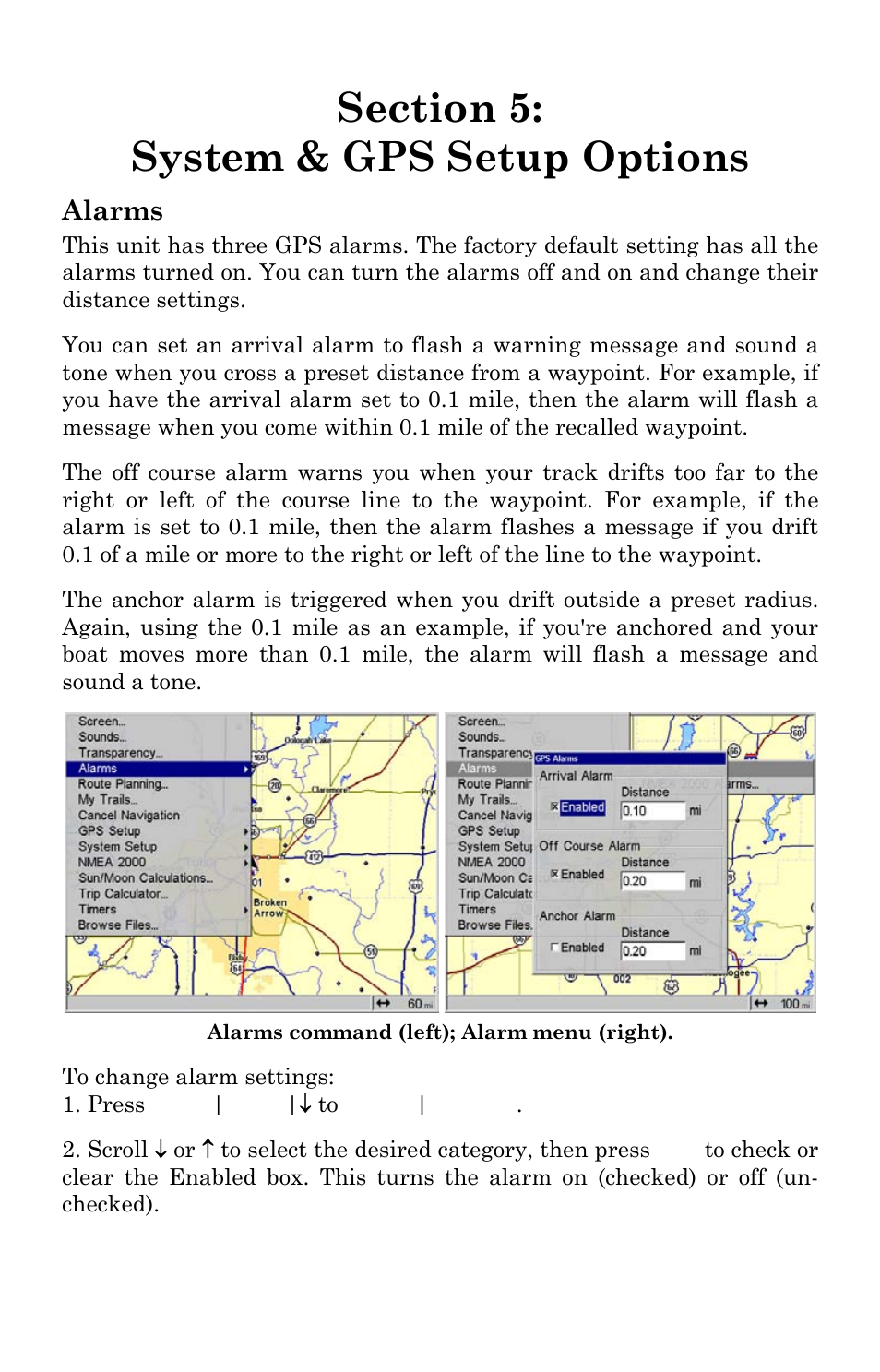 Alarms | Lowrance electronic GlobalMap Baja 840C User Manual | Page 77 / 164
