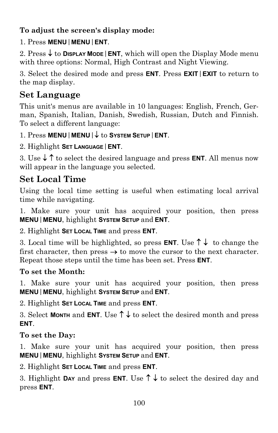 Set language, Set local time | Lowrance electronic 5300c User Manual | Page 108 / 172