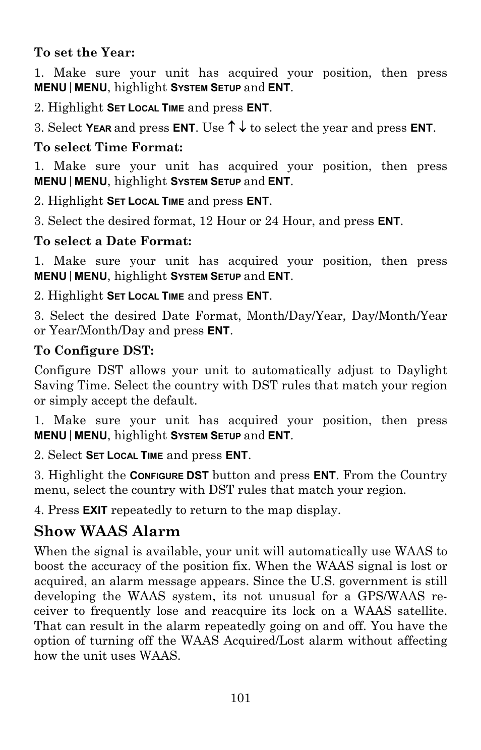 Show waas alarm | Lowrance electronic 5300c User Manual | Page 109 / 172