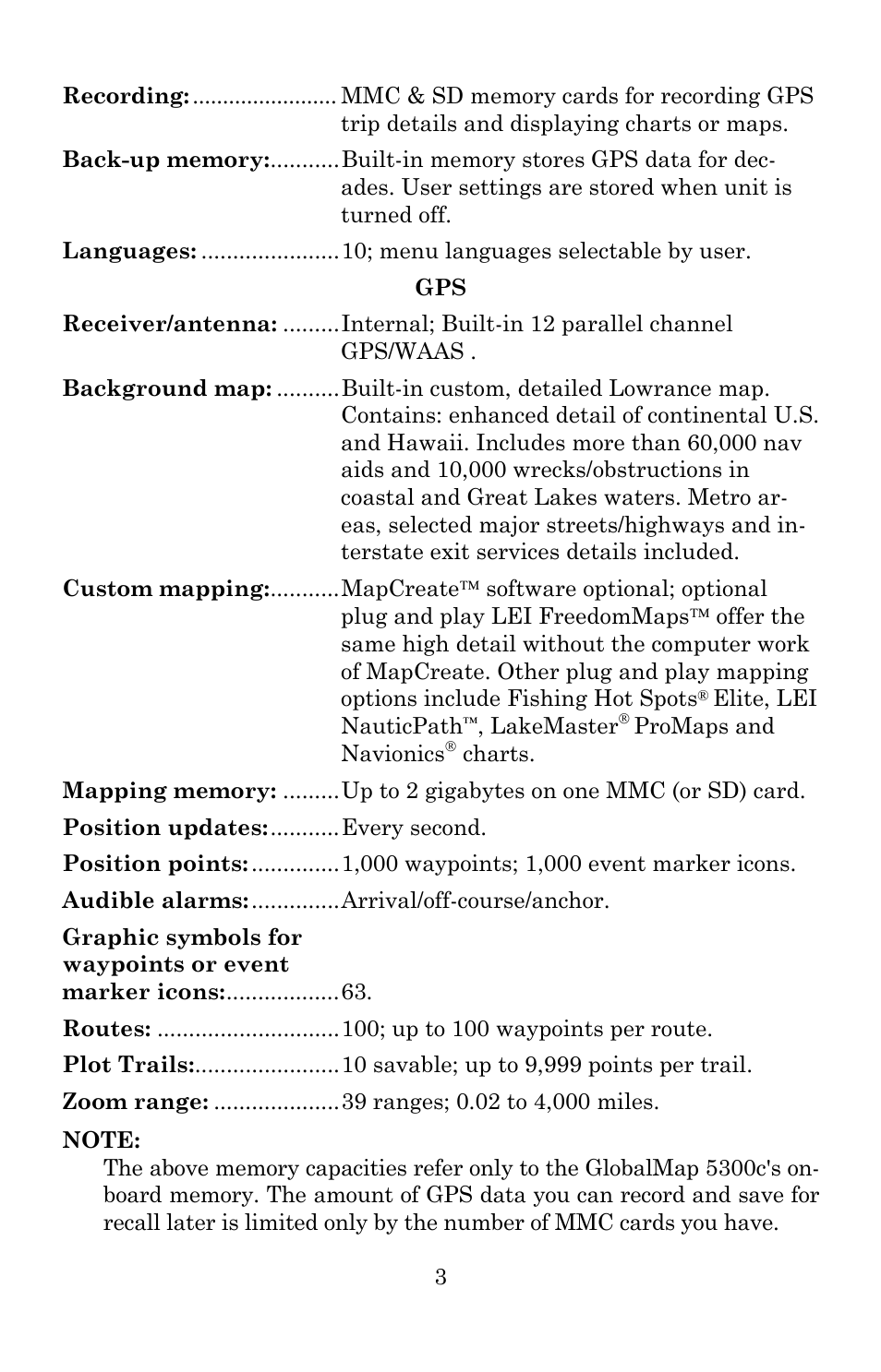 Lowrance electronic 5300c User Manual | Page 11 / 172