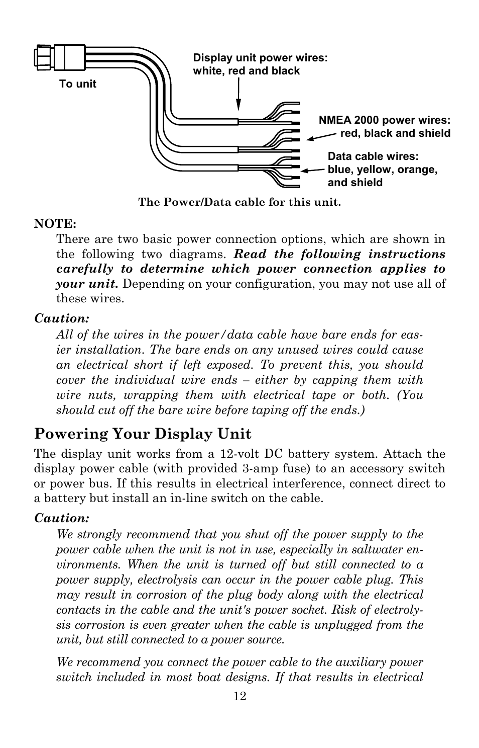 Powering your display unit | Lowrance electronic 5300c User Manual | Page 20 / 172