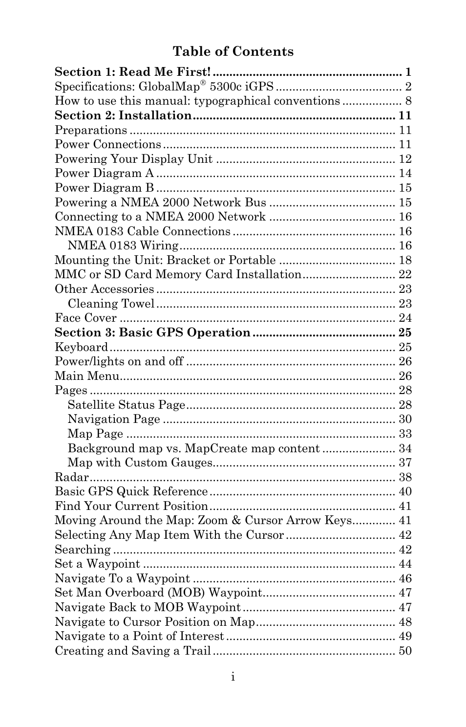 Lowrance electronic 5300c User Manual | Page 3 / 172