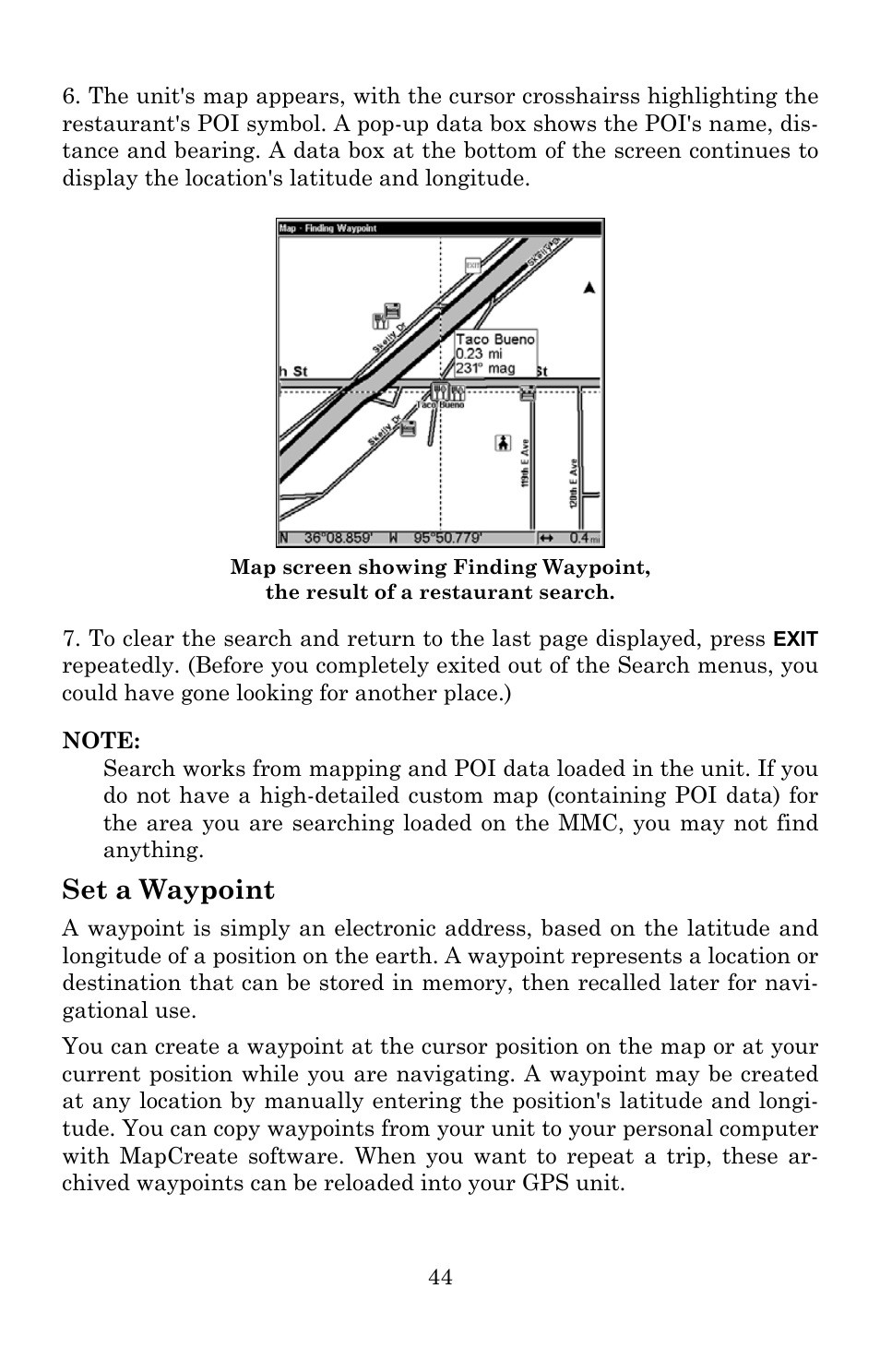 Set a waypoint | Lowrance electronic 5300c User Manual | Page 52 / 172