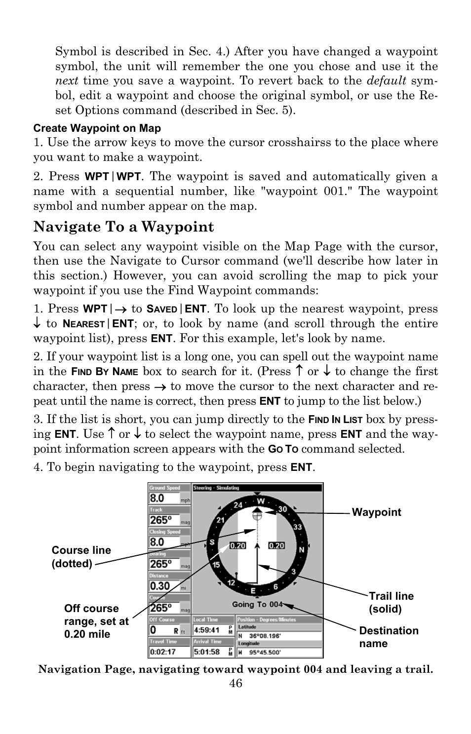 Navigate to a waypoint | Lowrance electronic 5300c User Manual | Page 54 / 172