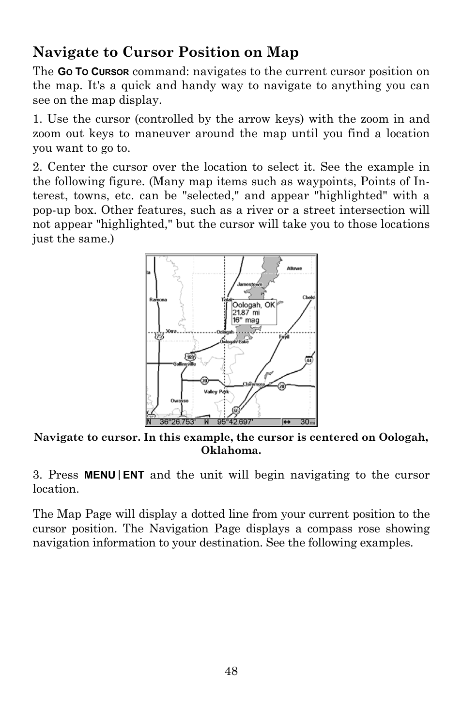 Navigate to cursor position on map | Lowrance electronic 5300c User Manual | Page 56 / 172