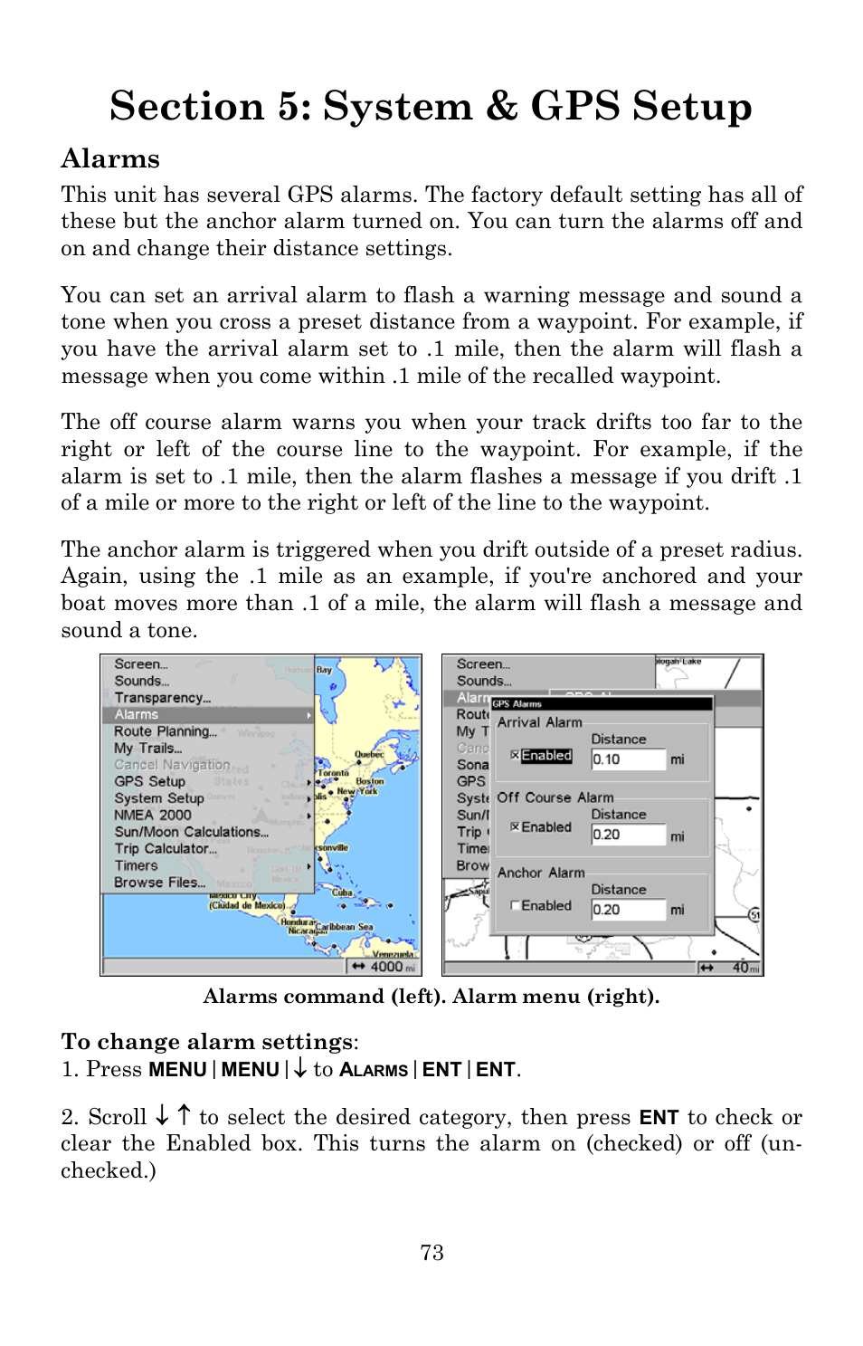 Alarms | Lowrance electronic 5300c User Manual | Page 81 / 172