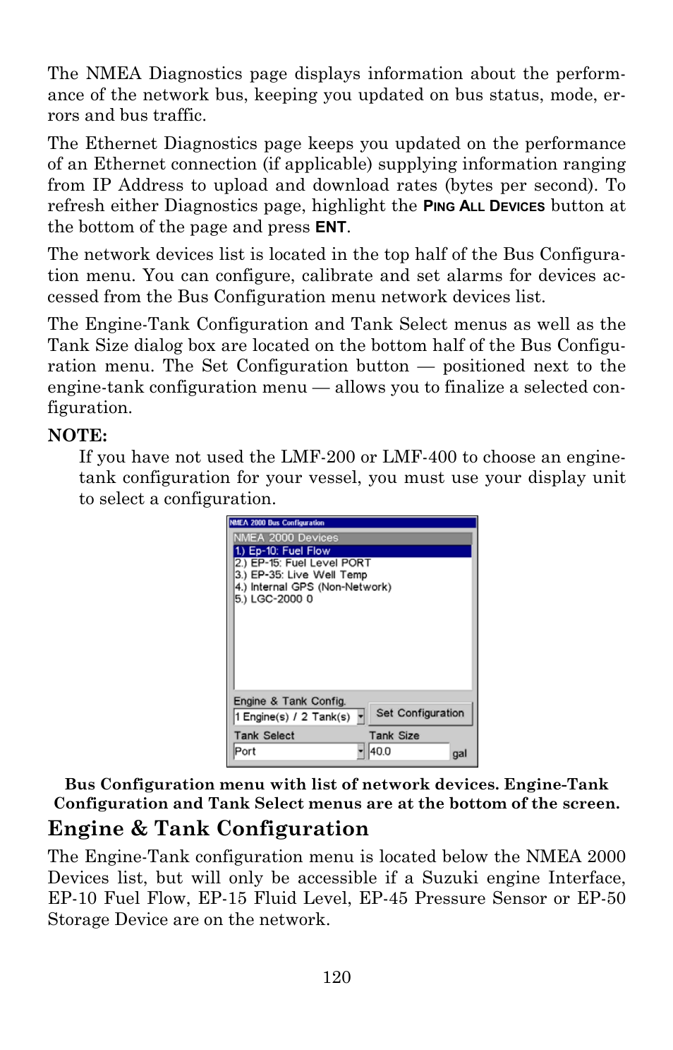 Engine & tank configuration | Lowrance electronic 5200C User Manual | Page 126 / 164