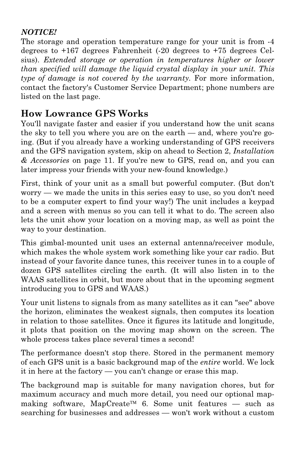 How lowrance gps works | Lowrance electronic GlobalMap 3300C User Manual | Page 10 / 140