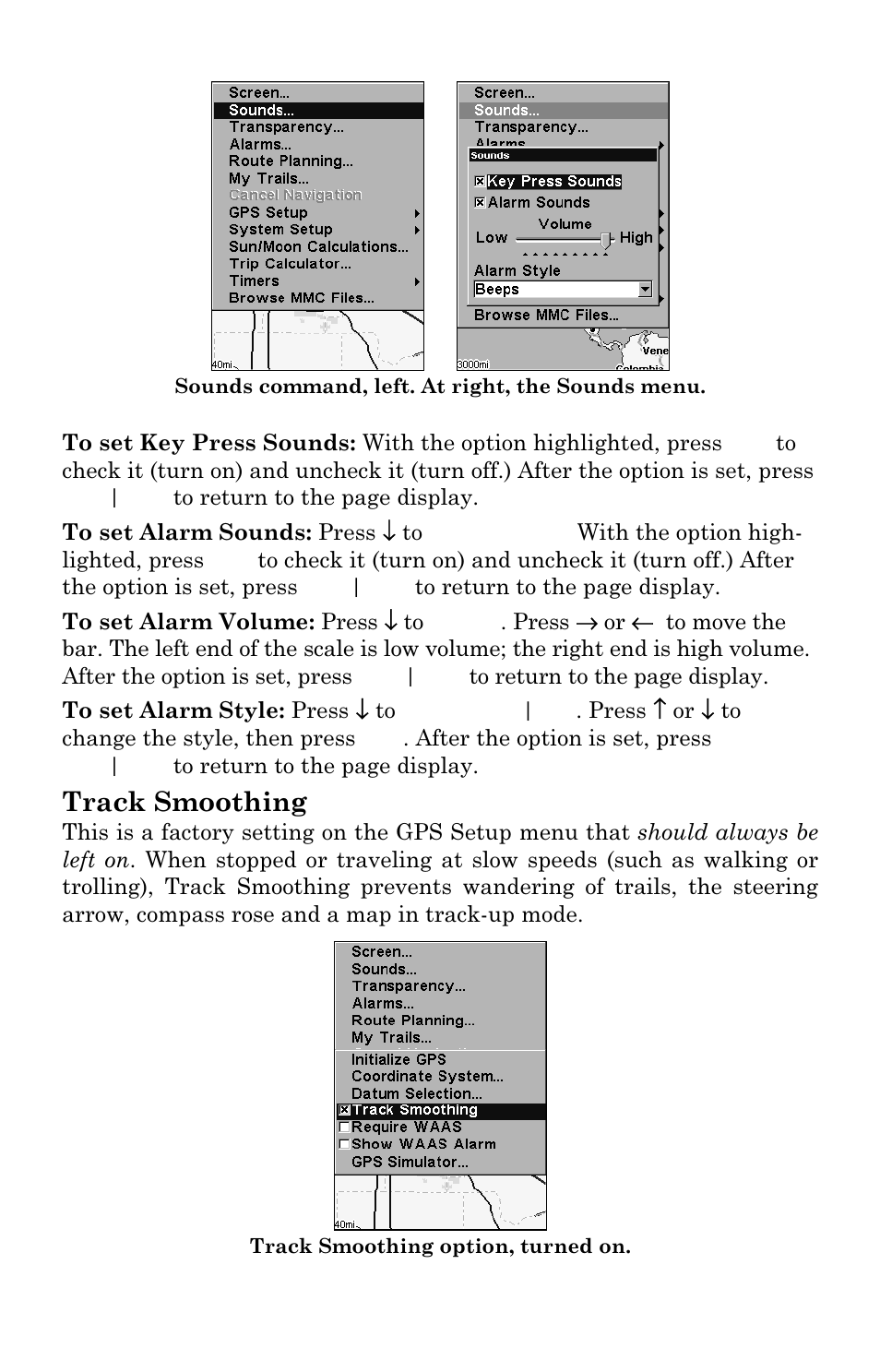 Track smoothing | Lowrance electronic GlobalMap 3300C User Manual | Page 103 / 140