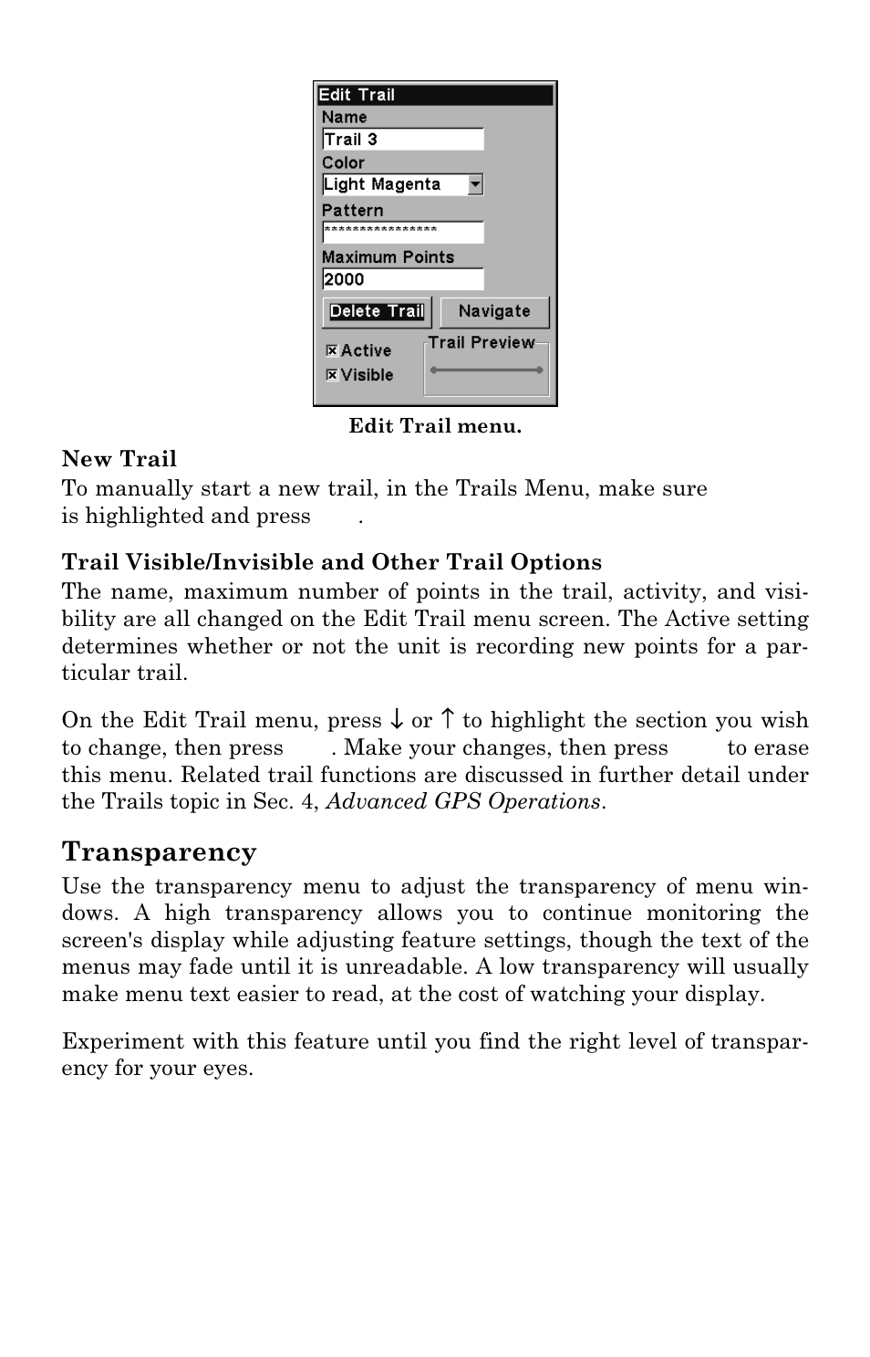 Transparency | Lowrance electronic GlobalMap 3300C User Manual | Page 106 / 140