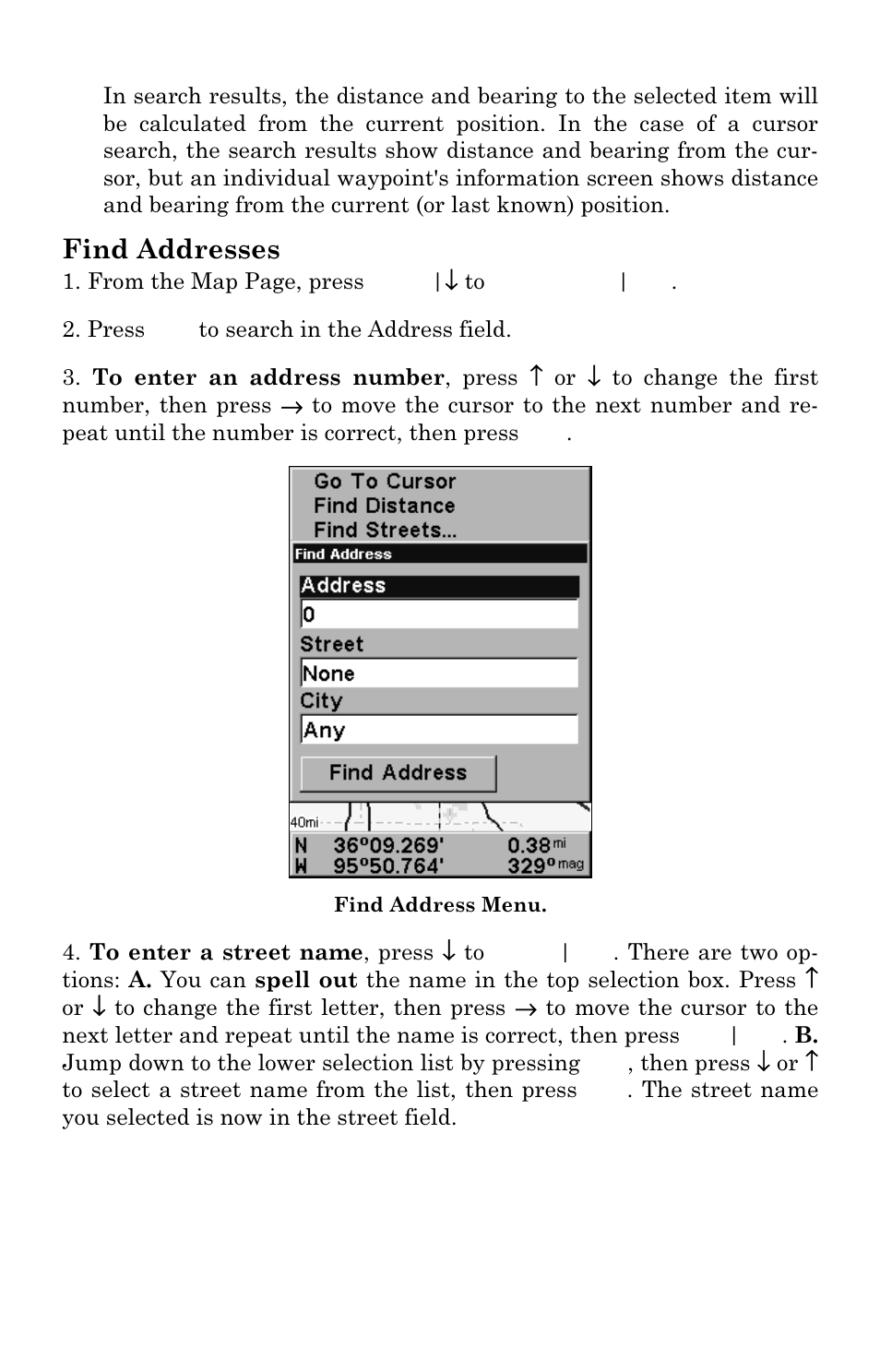 Find addresses | Lowrance electronic GlobalMap 3300C User Manual | Page 110 / 140