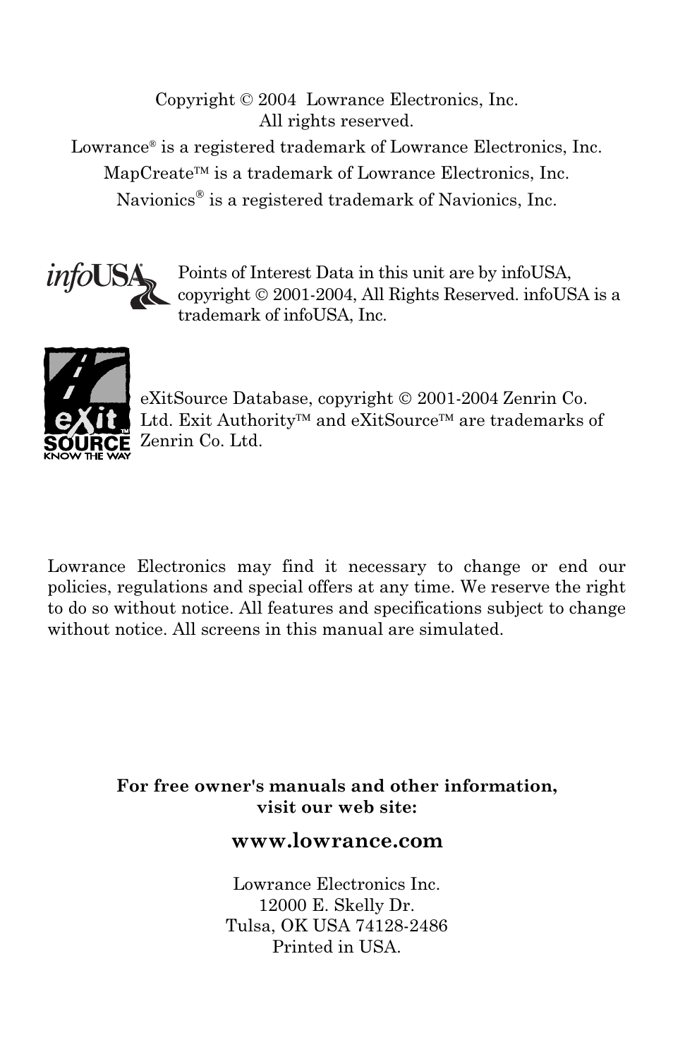 Lowrance electronic GlobalMap 3300C User Manual | Page 2 / 140