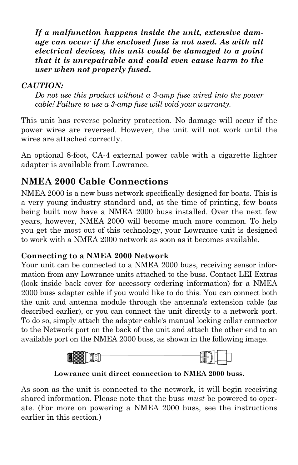 Nmea 2000 cable connections | Lowrance electronic GlobalMap 3300C User Manual | Page 25 / 140