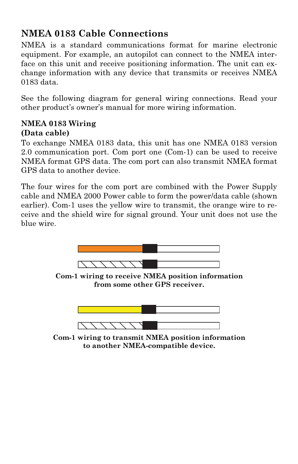 Nmea 0183 cable connections | Lowrance electronic GlobalMap 3300C User Manual | Page 26 / 140