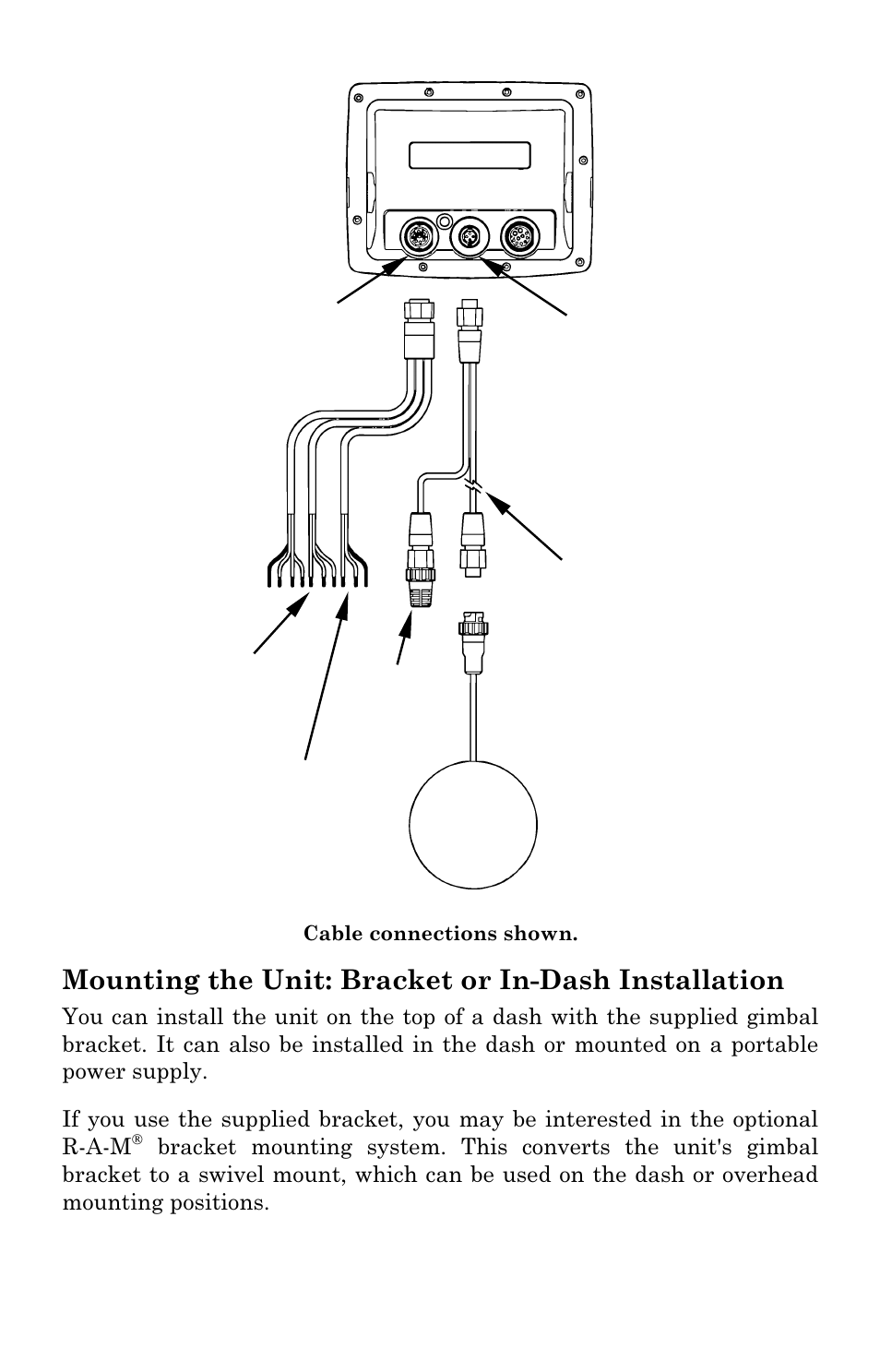 Mounting the unit: bracket or in-dash installation | Lowrance electronic GlobalMap 3300C User Manual | Page 27 / 140