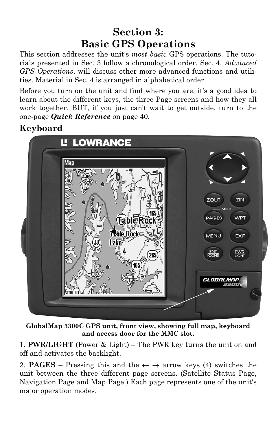 Keyboard | Lowrance electronic GlobalMap 3300C User Manual | Page 33 / 140