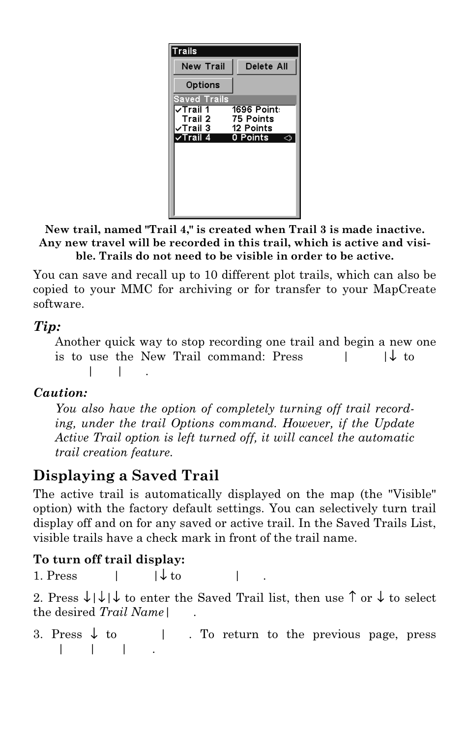 Displaying a saved trail | Lowrance electronic GlobalMap 3300C User Manual | Page 58 / 140