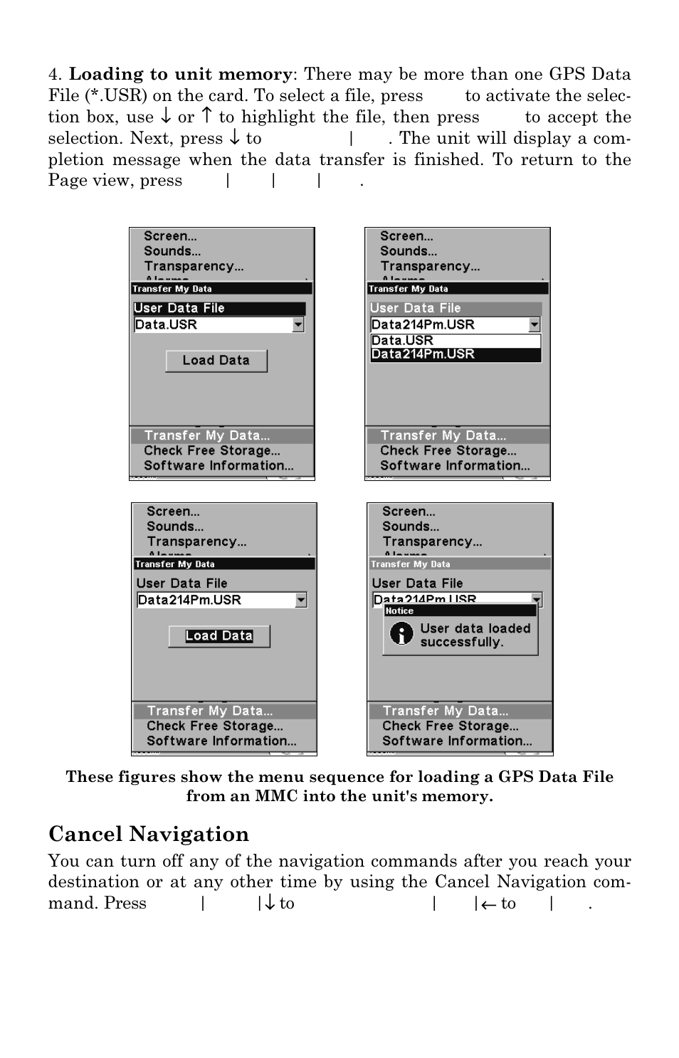 Cancel navigation | Lowrance electronic GlobalMap 3300C User Manual | Page 64 / 140