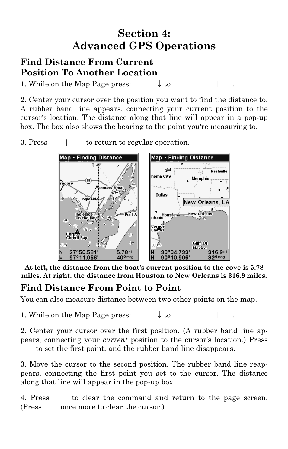 Find distance from point to point | Lowrance electronic GlobalMap 3300C User Manual | Page 65 / 140