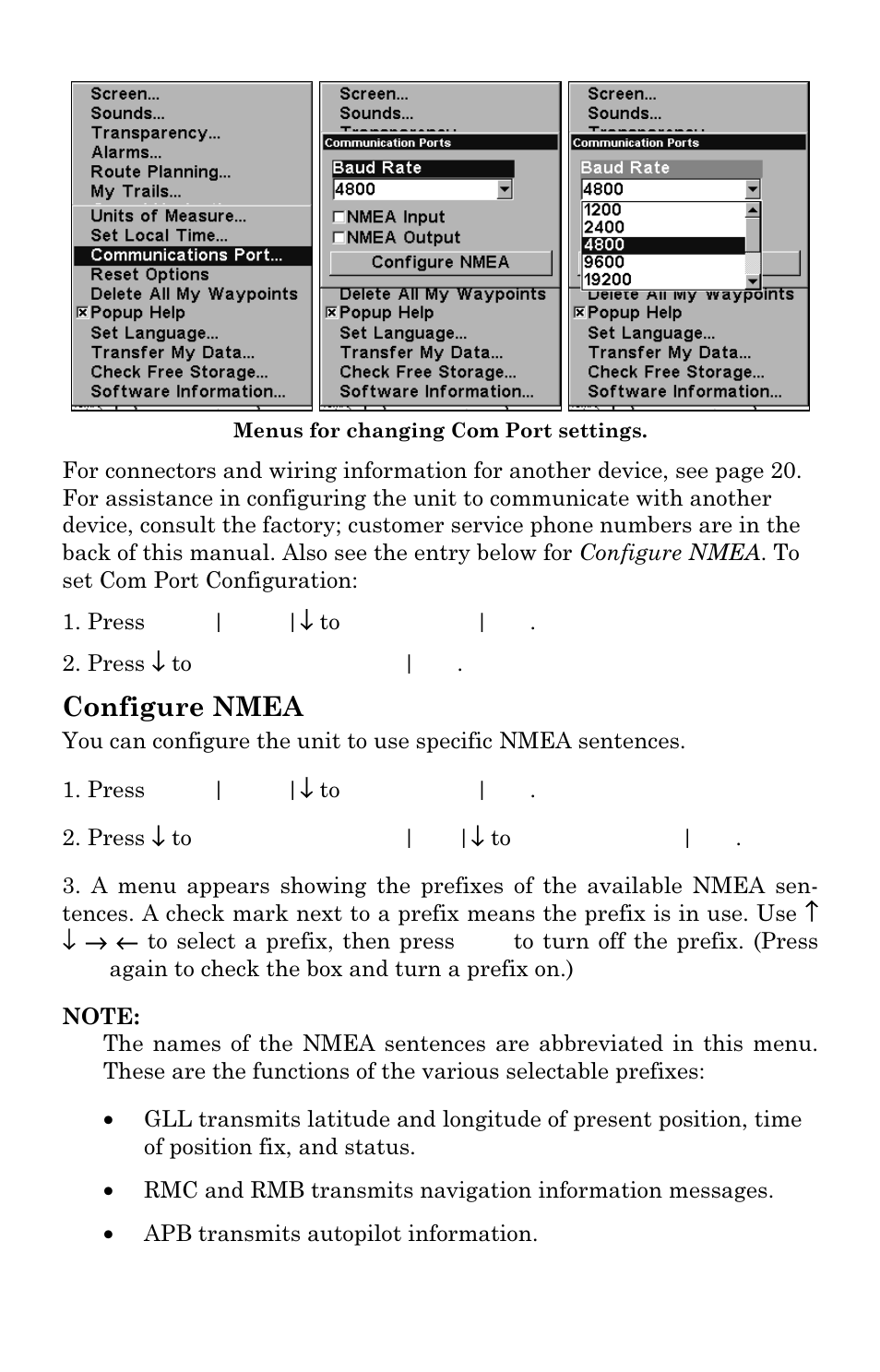 Configure nmea | Lowrance electronic GlobalMap 3300C User Manual | Page 81 / 140