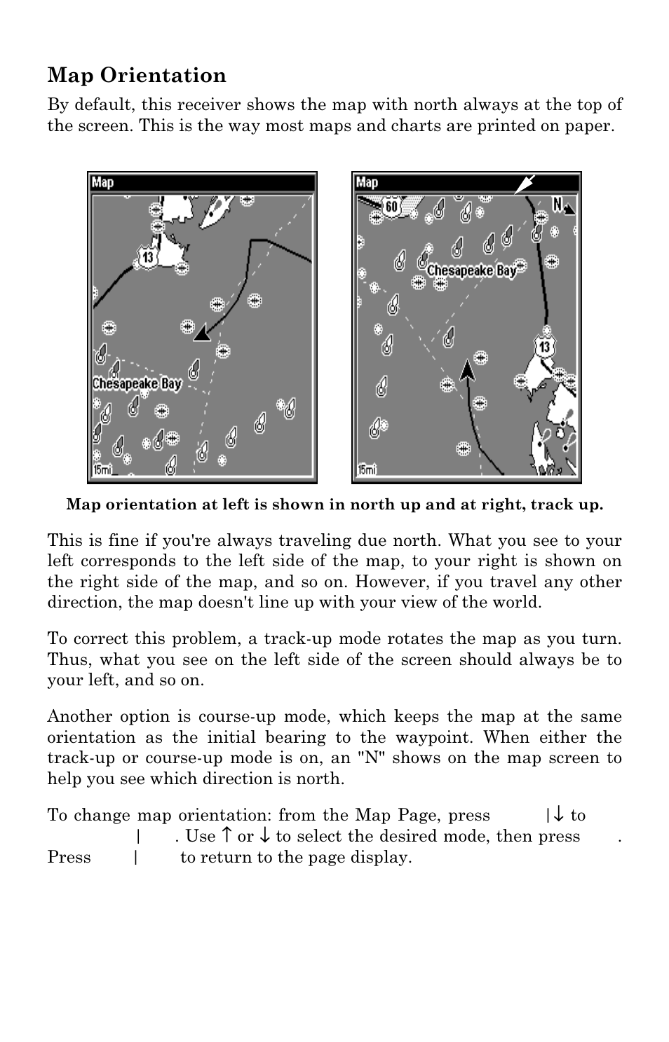 Map orientation | Lowrance electronic GlobalMap 3300C User Manual | Page 91 / 140