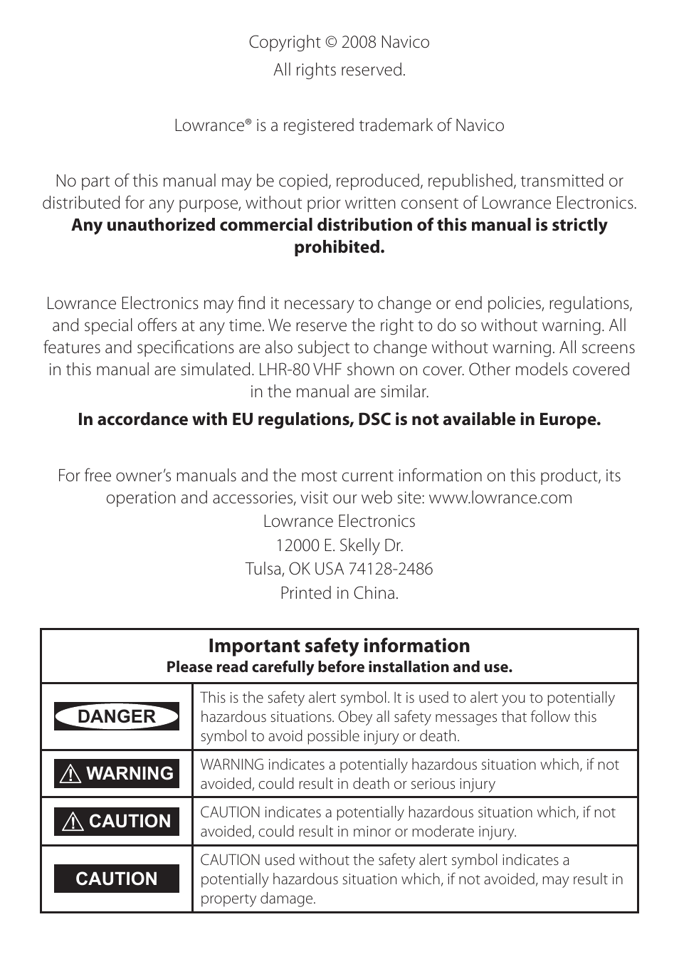 Lowrance electronic LHR-80 User Manual | Page 2 / 80