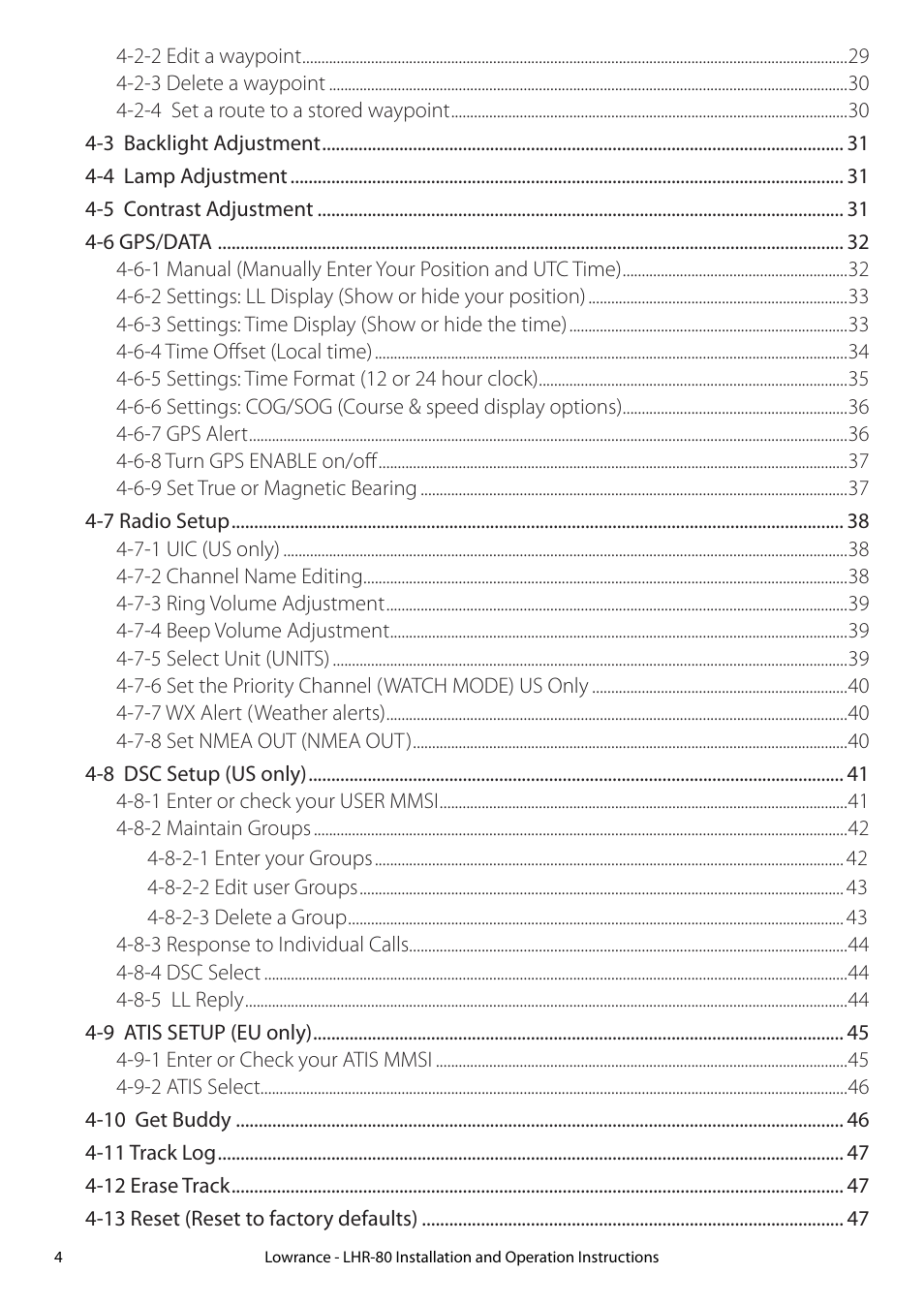 Lowrance electronic LHR-80 User Manual | Page 4 / 80