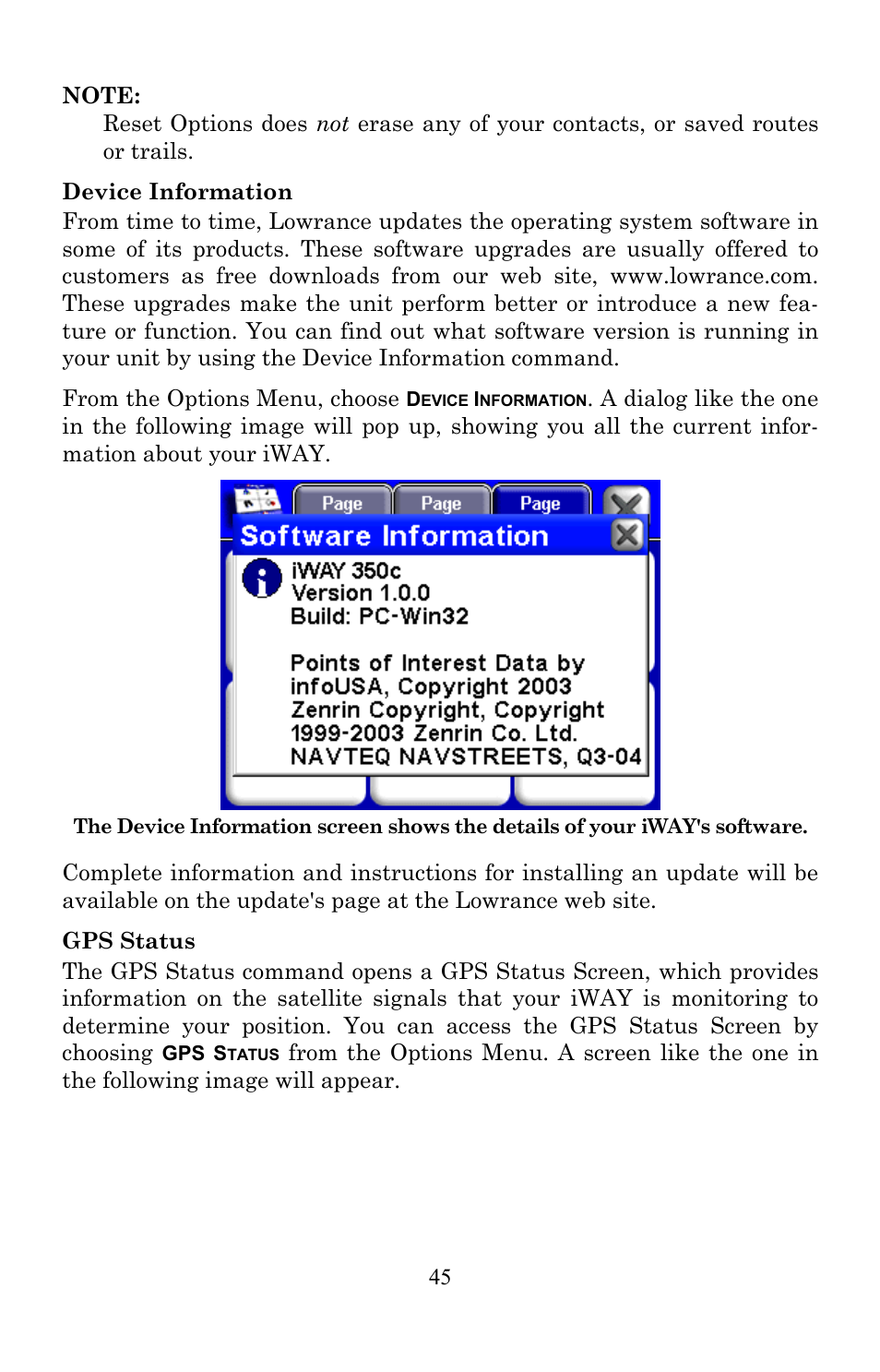 Lowrance electronic Lowrance IWAY 350C User Manual | Page 52 / 78