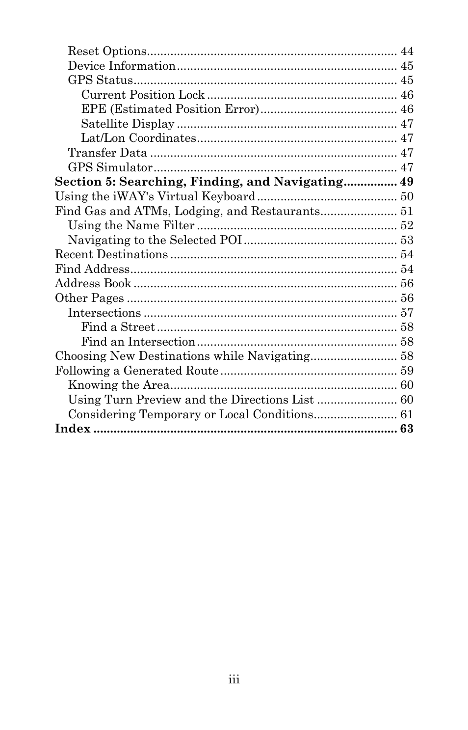 Lowrance electronic Lowrance IWAY 350C User Manual | Page 6 / 78