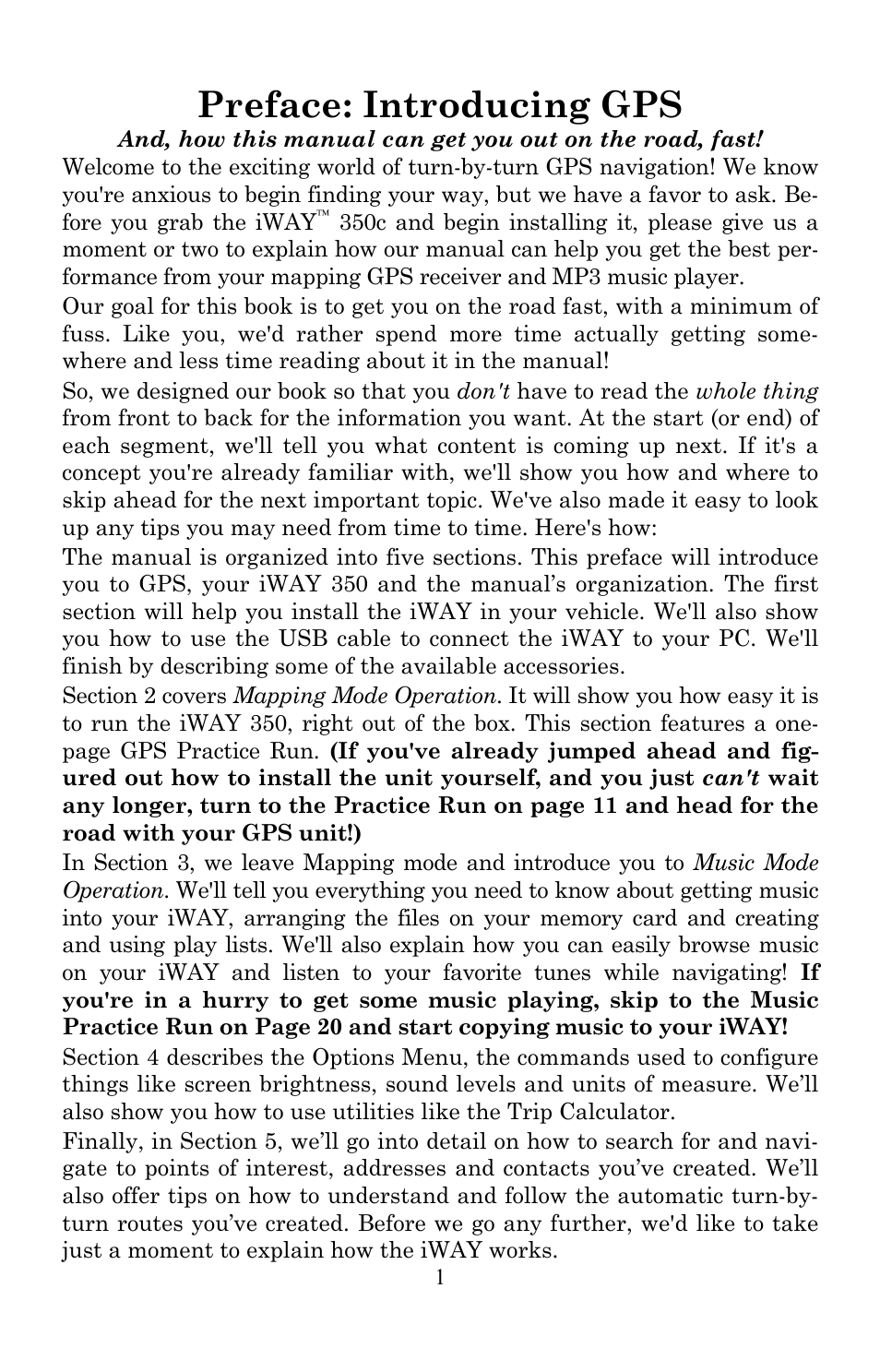 Preface: introducing gps | Lowrance electronic Lowrance IWAY 350C User Manual | Page 8 / 78