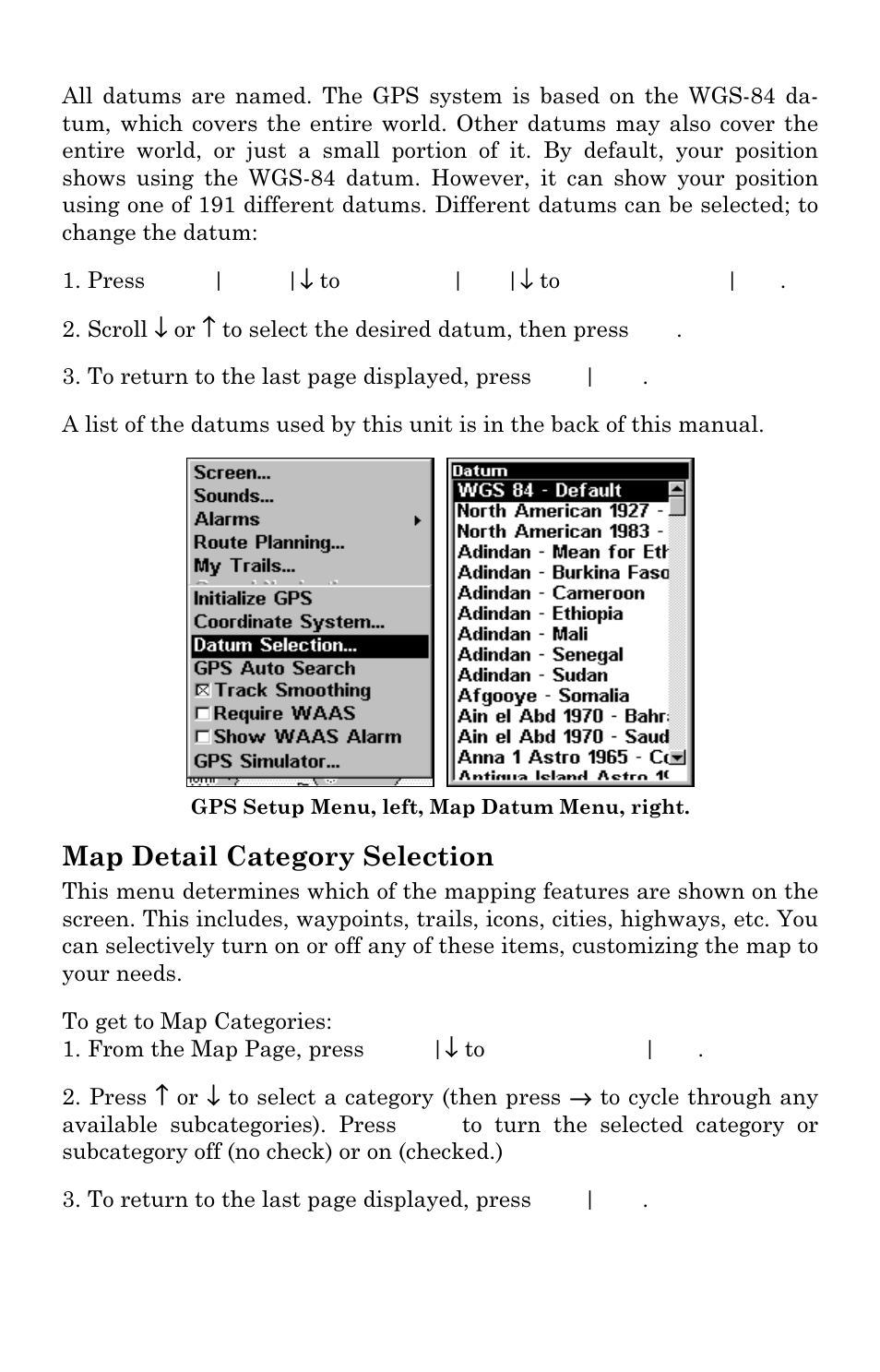 Map detail category selection | Lowrance electronic M56 User Manual | Page 125 / 164