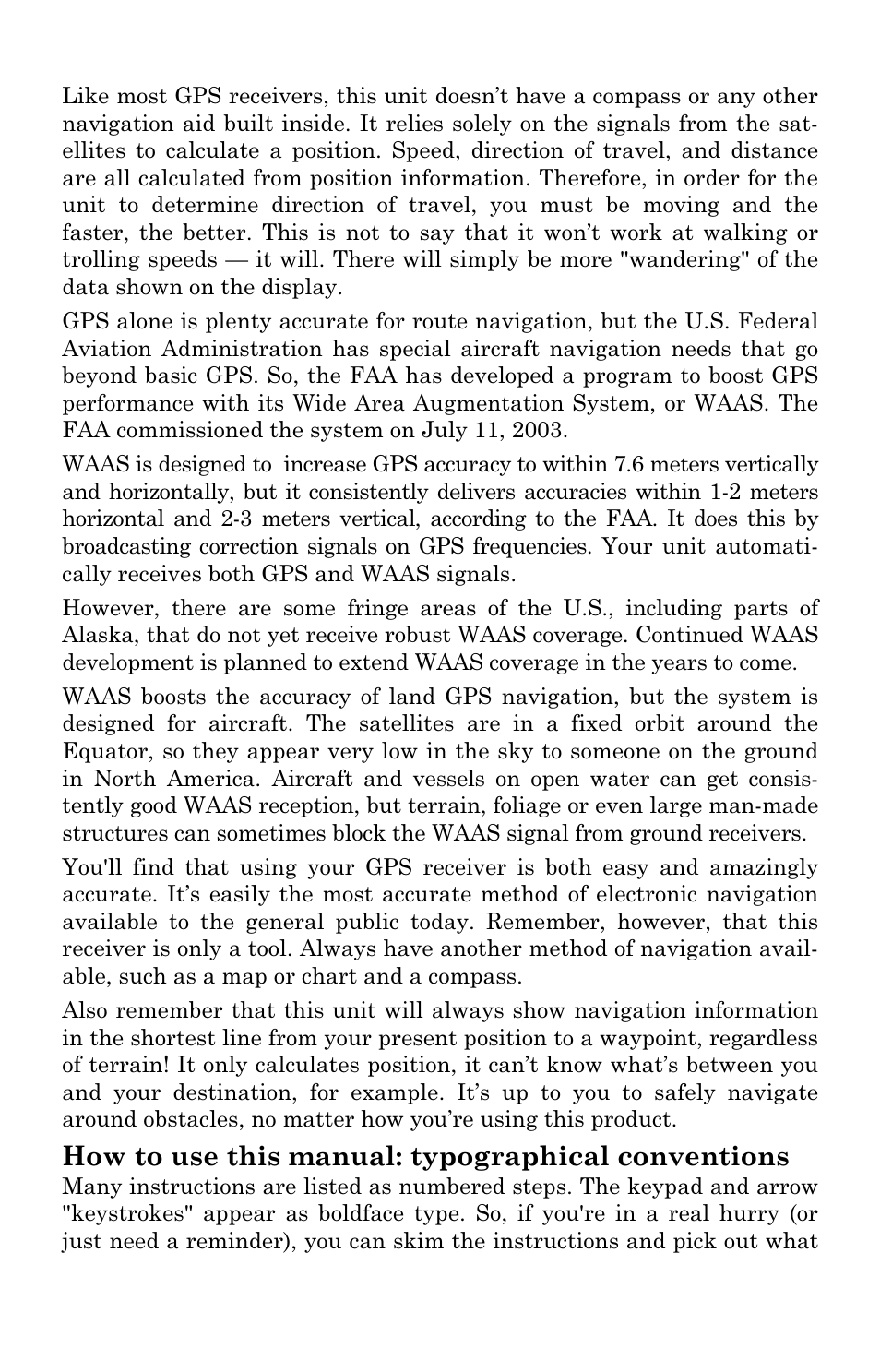 How to use this manual: typographical conventions | Lowrance electronic M56 User Manual | Page 13 / 164