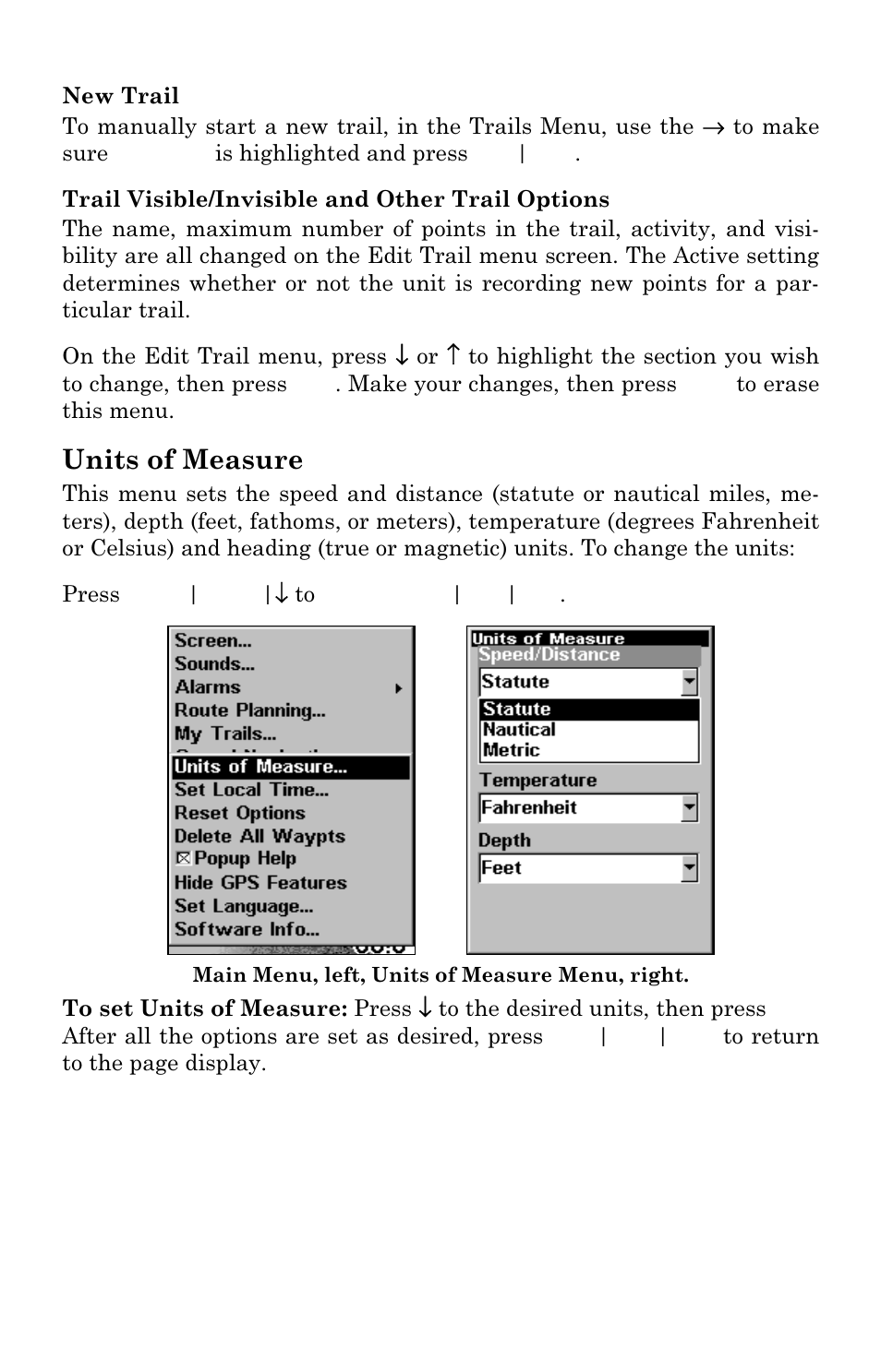 Units of measure | Lowrance electronic M56 User Manual | Page 137 / 164