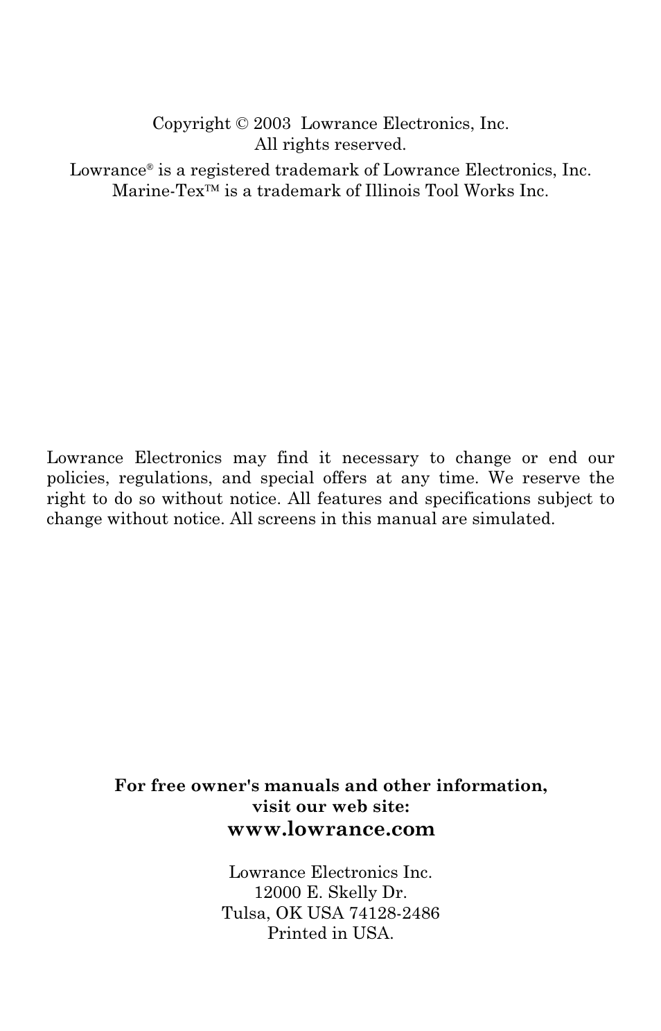 Lowrance electronic M56 User Manual | Page 2 / 164