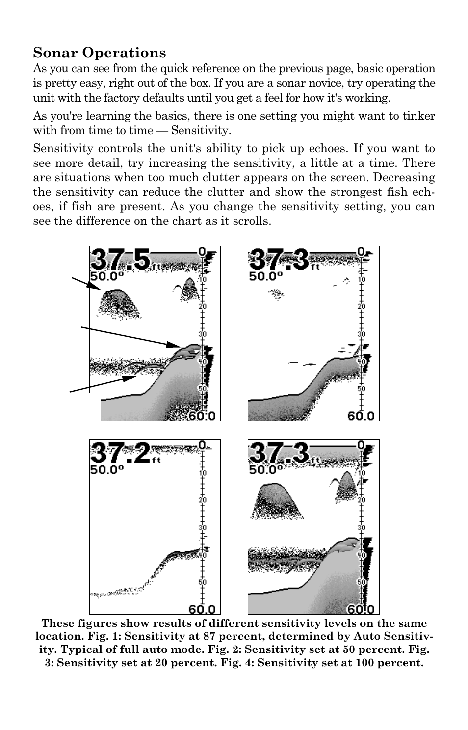 Sonar operations | Lowrance electronic M56 User Manual | Page 44 / 164