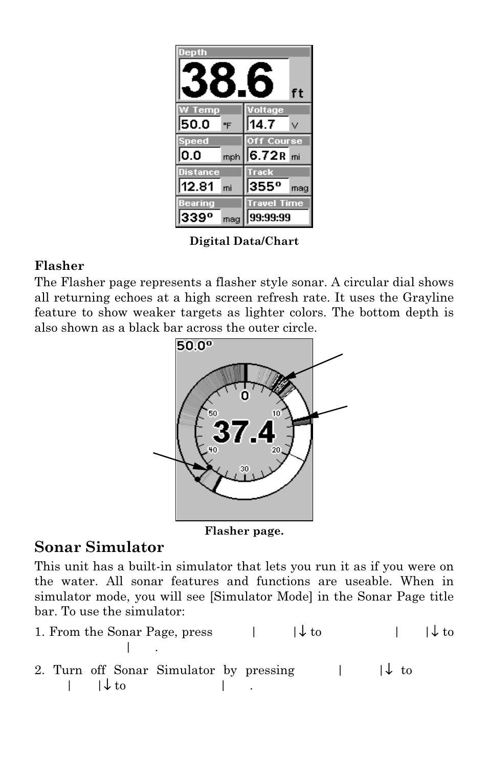 Sonar simulator | Lowrance electronic M56 User Manual | Page 70 / 164