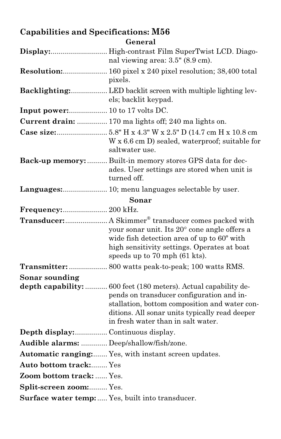 Lowrance electronic M56 User Manual | Page 9 / 164