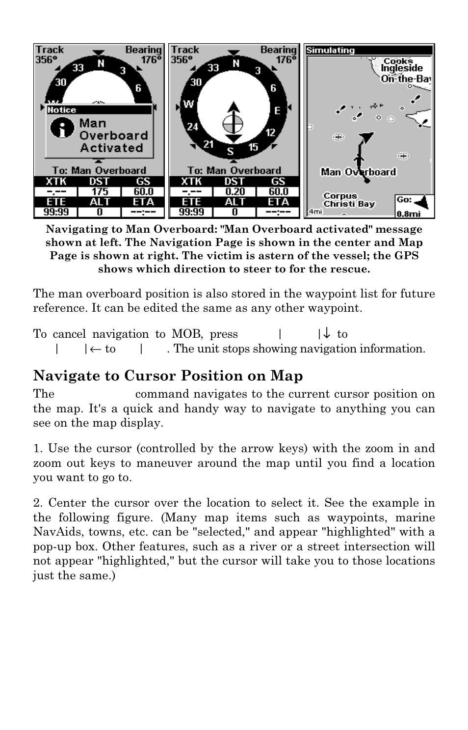 Navigate to cursor position on map | Lowrance electronic M56 User Manual | Page 94 / 164