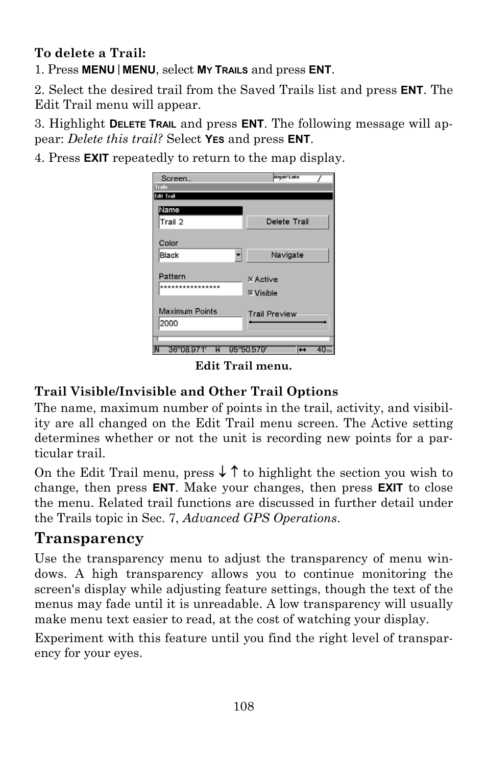 Transparency | Lowrance electronic 540c Baja User Manual | Page 116 / 172