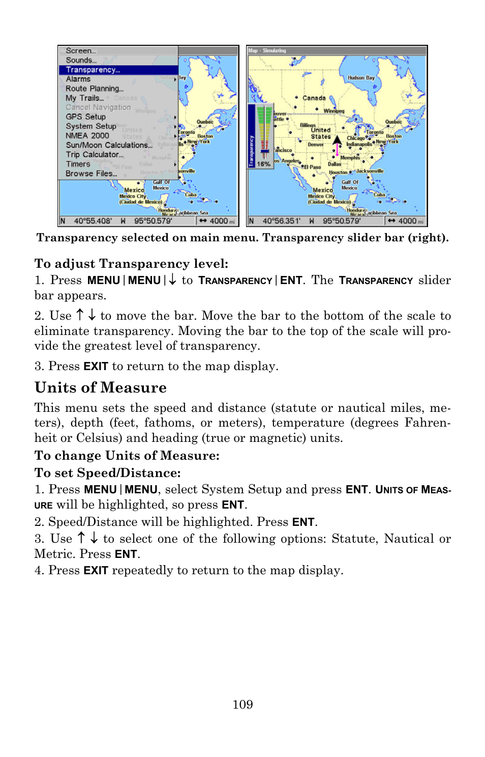 Units of measure | Lowrance electronic 540c Baja User Manual | Page 117 / 172