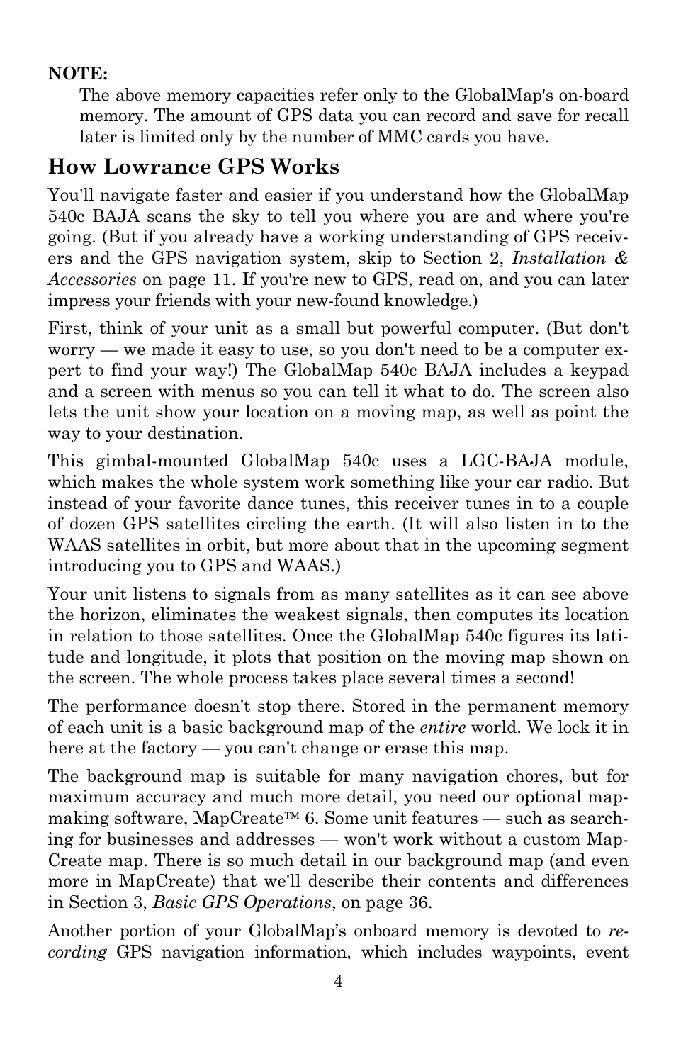 How lowrance gps works | Lowrance electronic 540c Baja User Manual | Page 12 / 172