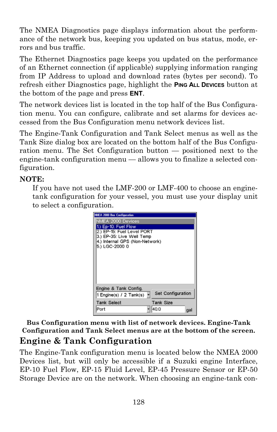 Engine & tank configuration | Lowrance electronic 540c Baja User Manual | Page 136 / 172