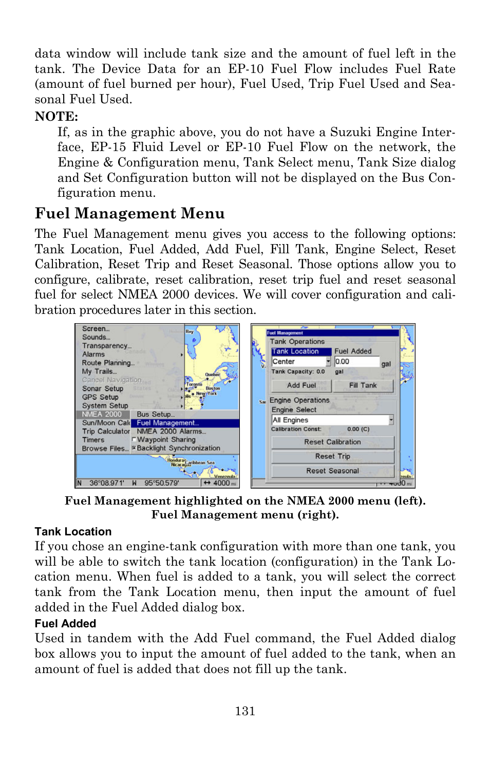 Fuel management menu | Lowrance electronic 540c Baja User Manual | Page 139 / 172